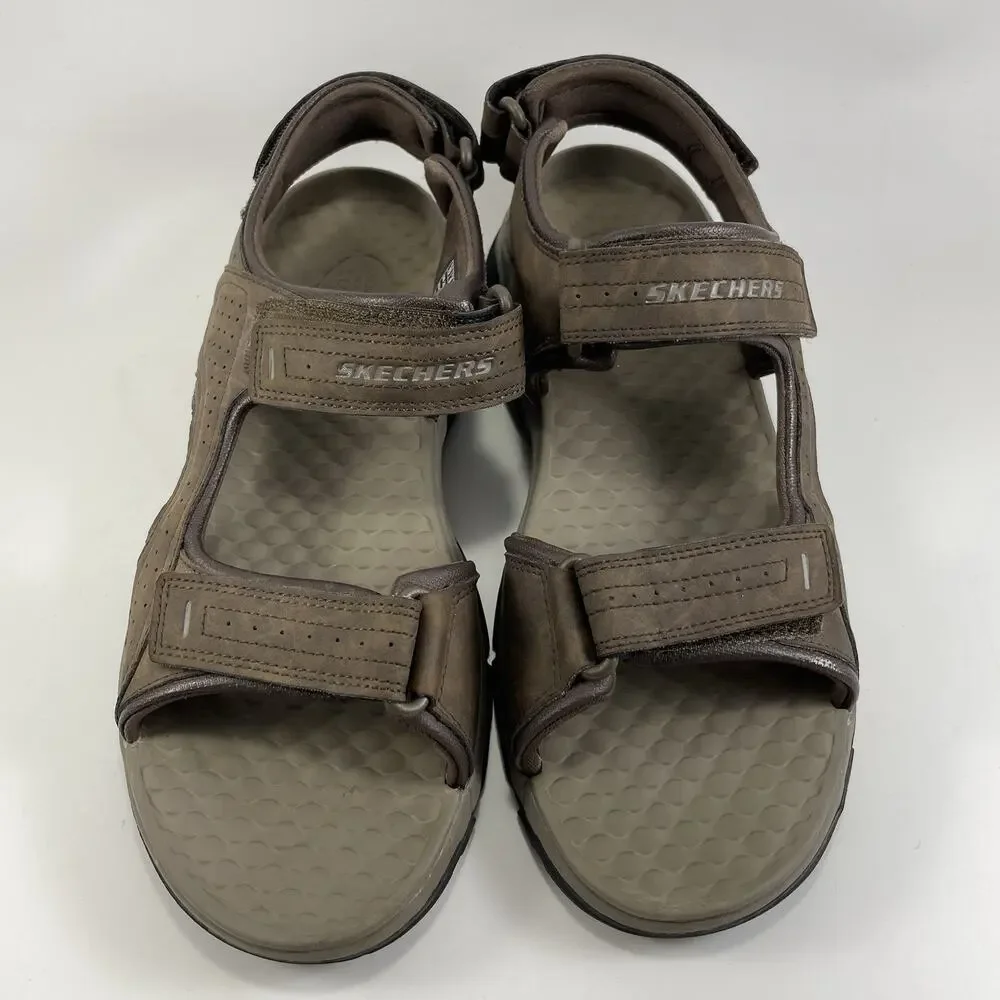 Skechers Tresmen Garo Sandals Mens Size 10 Brown Leather Active Hiking Strappy